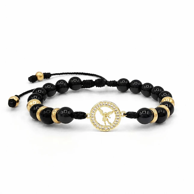 Pulsera San Miguel Arcángel Piedra Onix Acero 1