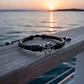 Pulsera Cuero Trenzado con Timón Plateado - Miniatura 4