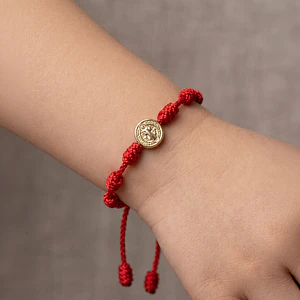 Pulsera 7 Nudos Para Niños San Benito Oro Laminado 18k