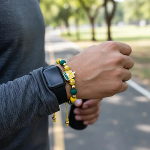 Pulsera Atlético Bucaramanga Neopreno Acero Dorado