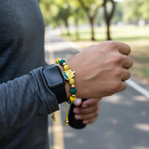 Pulsera Atlético Bucaramanga Neopreno Acero Dorado