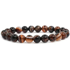 Pulsera Ágata Botswana Marrón Natural 8mm