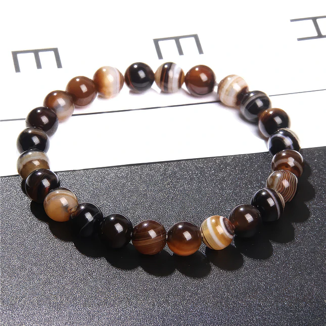 Pulsera Ágata Botswana Marrón Natural 8mm 3