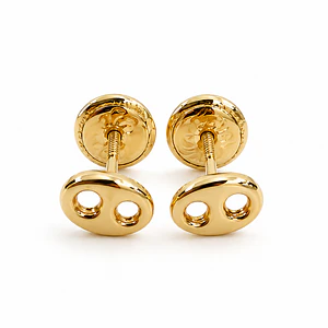 Topos Aretes Eslabón Oro Laminado 18k