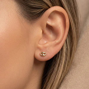Topos Aretes Eslabón Oro Laminado 18k