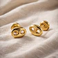Topos Aretes Eslabón Pequeño Oro Laminado 18k - Miniatura 4