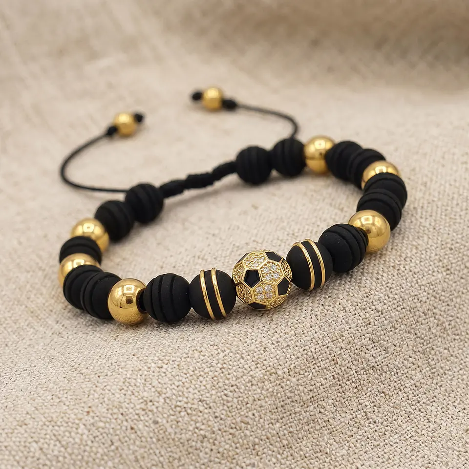 Pulsera Balón Futbol Neopreno Acero 3