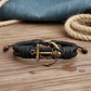 Pulsera Cuero Trenzado Negro Ancla Zamak Marinera - Miniatura 4