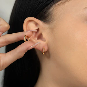 Aretes Candongas Lisas Pequeñas Oro Laminado 18k