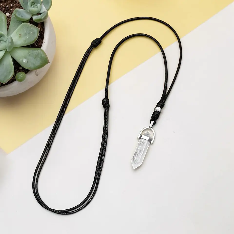 Collar Ajustable Péndulo Cuarzo Cristal 4