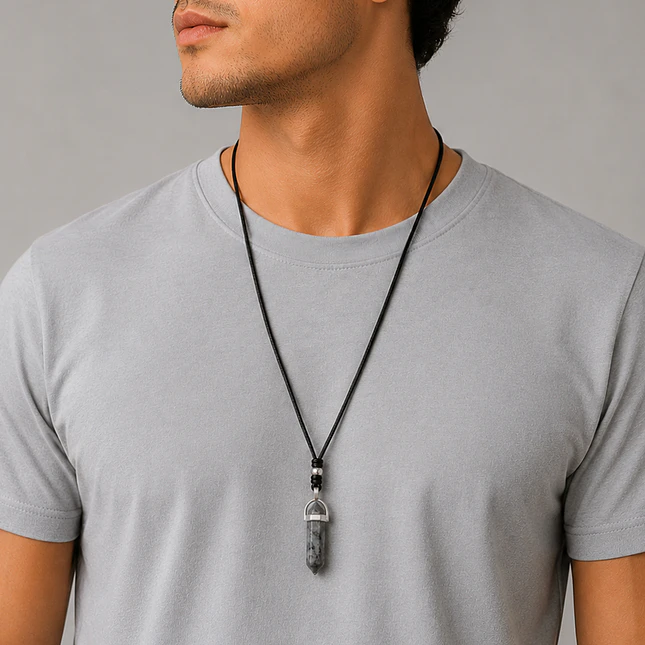 Collar Péndulo Piedra Espectrolita 2