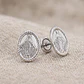 Topos Aretes Virgen Milagrosa Plata Ley 925 - Miniatura 3