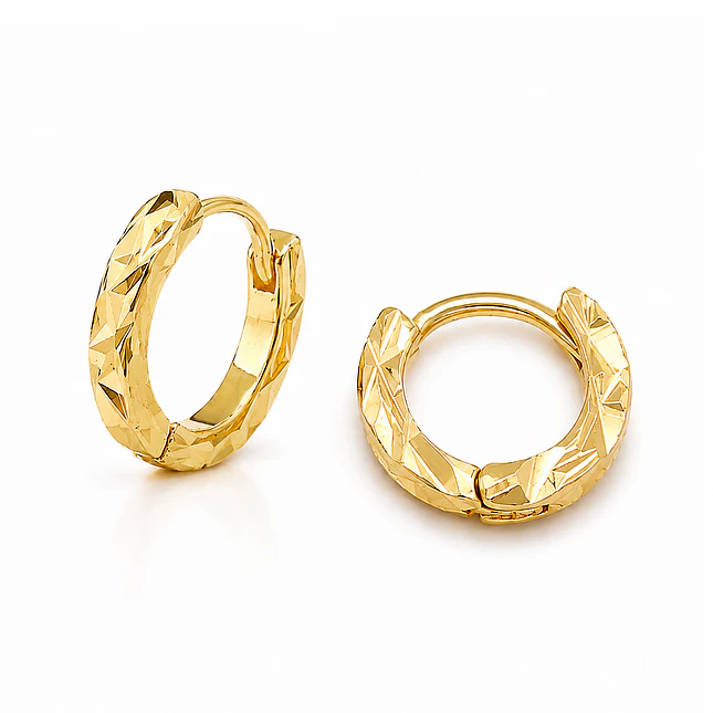 Candongas Diamantadas Oro Laminado 18k 1