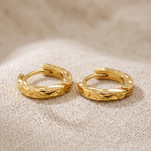 Candongas Diamantadas Oro Laminado 18k
