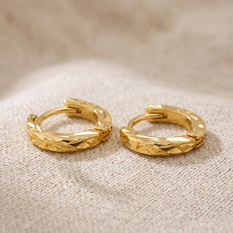 Candongas Diamantadas Oro Laminado 18k
