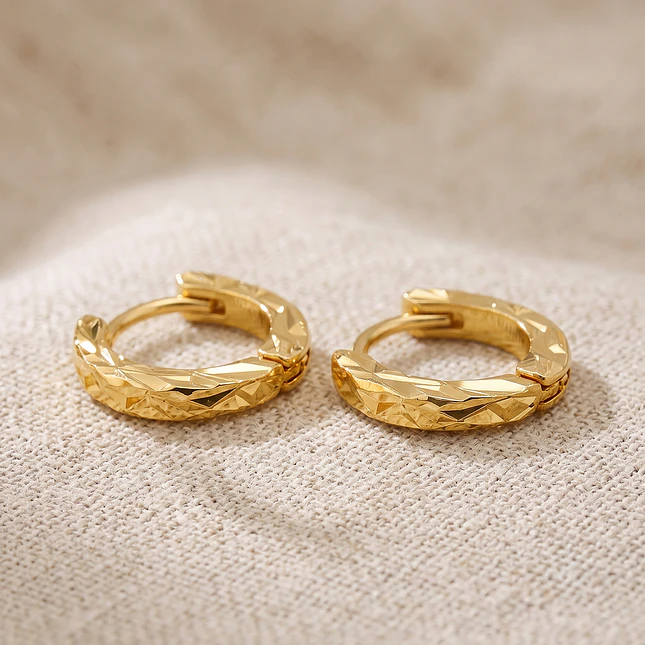 Candongas Diamantadas Oro Laminado 18k 2