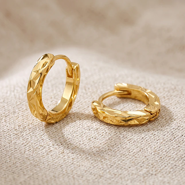 Candongas Diamantadas Oro Laminado 18k 3