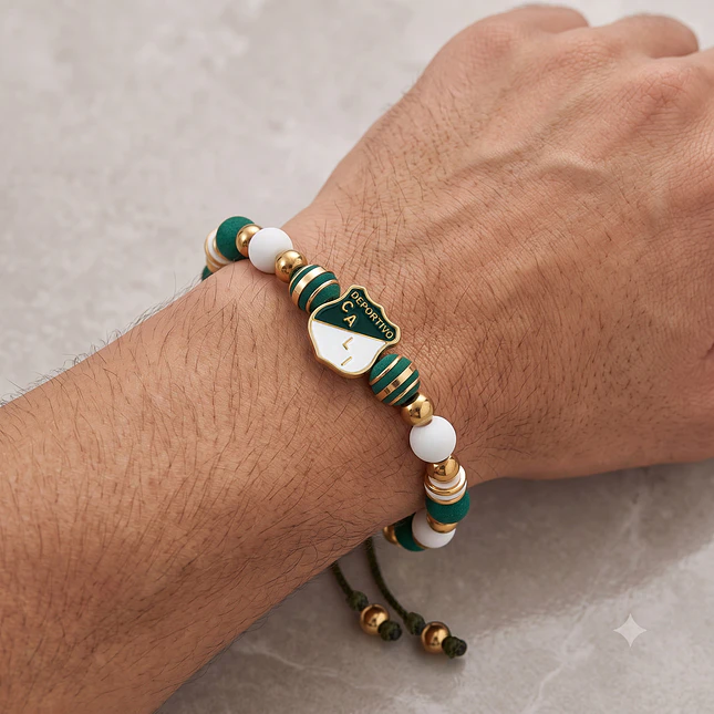 Pulsera Deportivo Cali Fútbol Neopreno Acero y Rodio 2