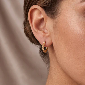 Aretes Candongas Entrelazadas Oro Laminado 18k