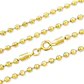 Cadena Oro Laminado 18k Estilo Militar Balines Diamantados (3mm x 60cm) - Miniatura 1