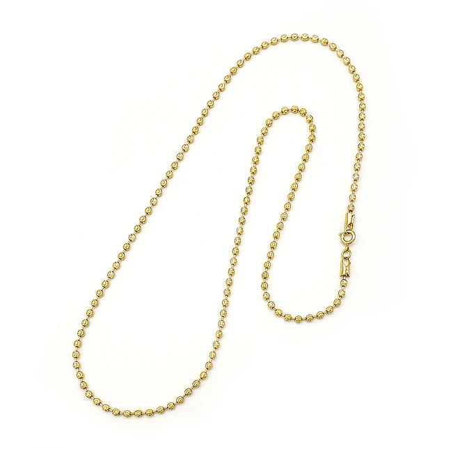Cadena Oro Laminado 18k Estilo Militar Balines Diamantados (3mm x 60cm) 4