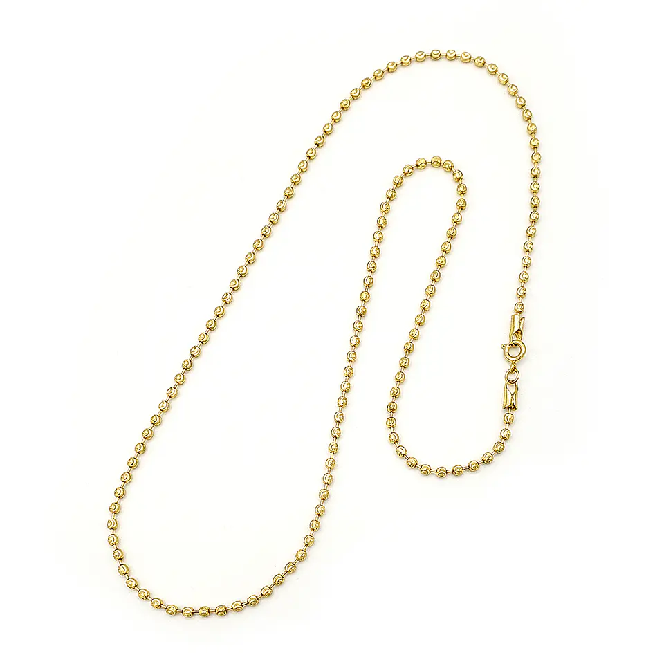 Cadena Oro Laminado 18k Estilo Militar Balines Diamantados (3mm x 60cm) 4