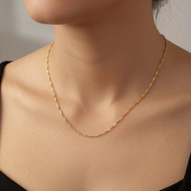 Cadena Singapur Oro Laminado 18k 3