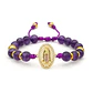 Pulsera Virgen Guadalupe Piedra Amatista Acero y Rodio - Miniatura 1
