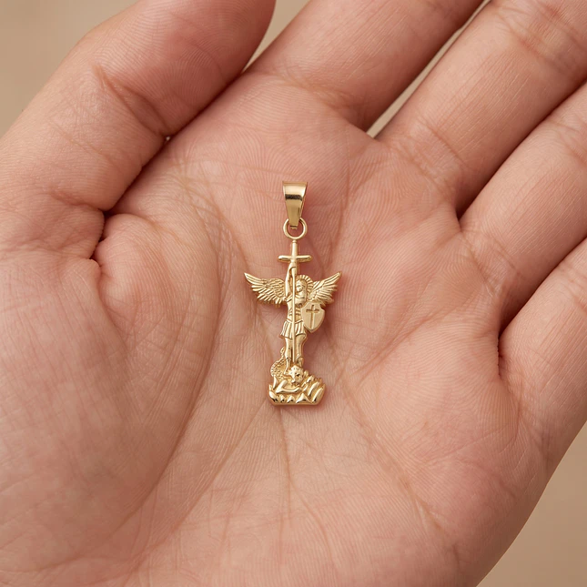 Dije San Miguel Arcángel Oro Laminado 18k 3