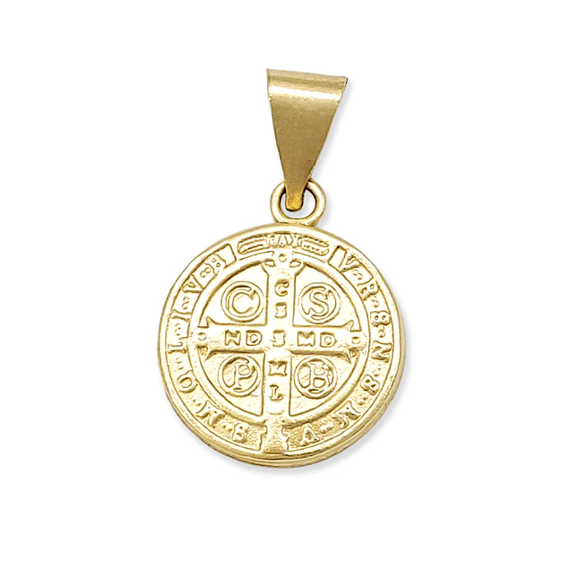 Dije Medalla San Benito de Abad Oro Laminado 18k 4