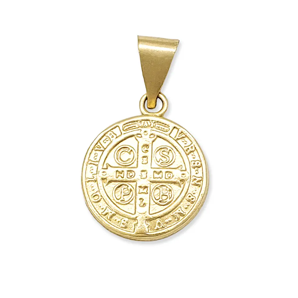 Dije Medalla San Benito de Abad Oro Laminado 18k 4
