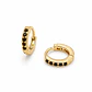 Aretes Candongas Pequeñas Oro Laminado 18k Circones Negros - Miniatura 1