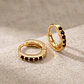 Aretes Candongas Pequeñas Oro Laminado 18k Circones Negros - Miniatura 3