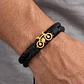 Pulsera Bicicleta Cicla Cuero Trenzado Acero - Miniatura 2