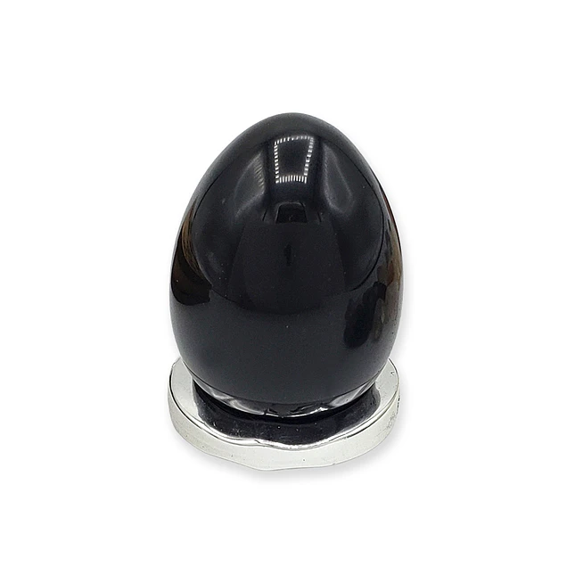 Huevo Yoni Piedra Obsidiana Negra - Protección y Sanación 1