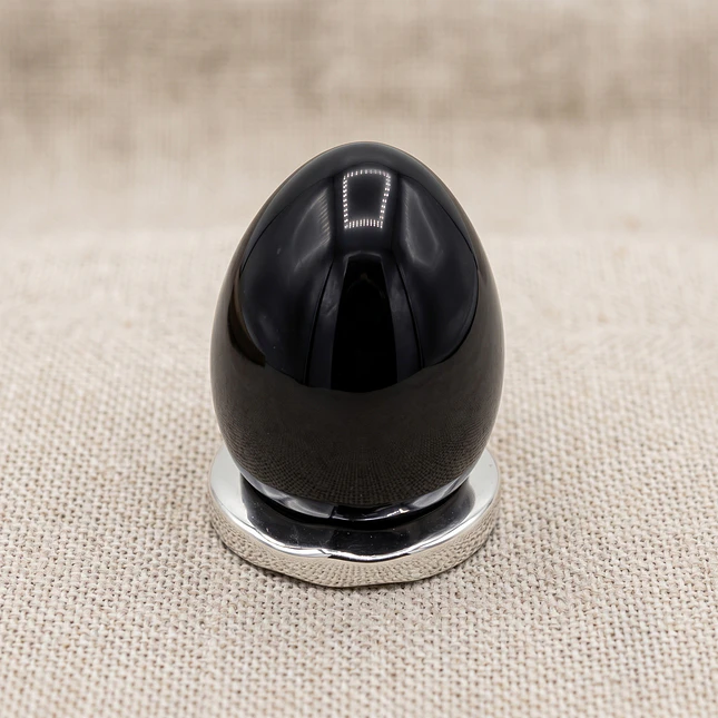 Huevo Yoni Piedra Obsidiana Negra - Protección y Sanación 3