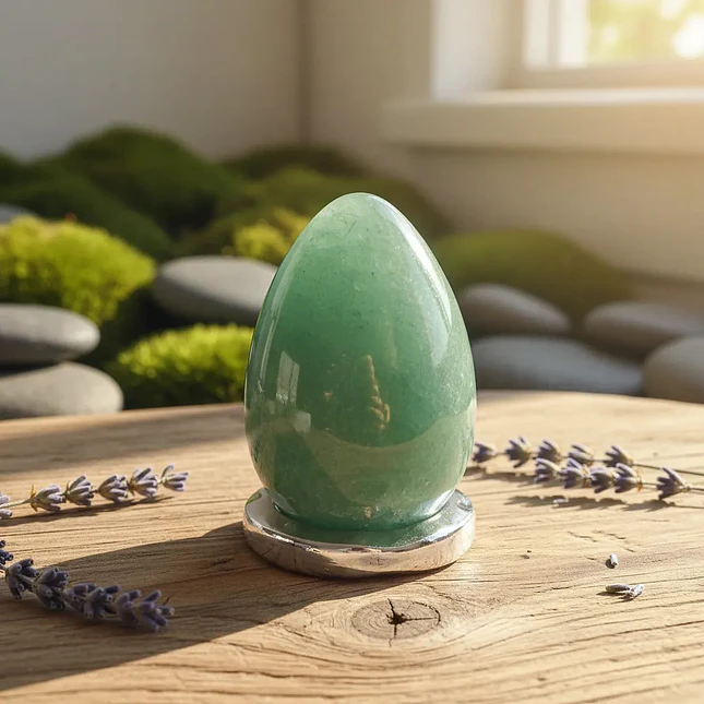 Huevo Yoni Piedra Cuarzo Verde - Sanación y Equilibrio Emocional 2