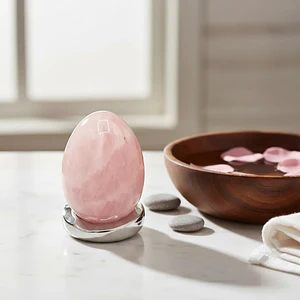 Huevo Yoni Piedra Cuarzo Rosado - Amor Propio y Sanación