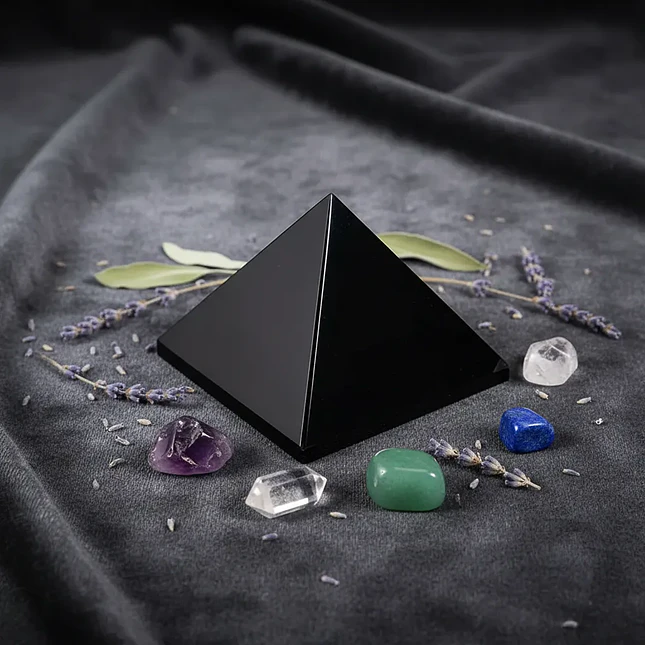 Pirámide Piedra Obsidiana Negra - Amuleto de Protección 3