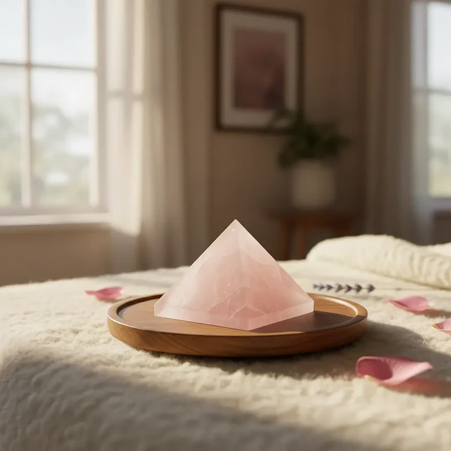 Pirámide Piedra Cuarzo Rosado - Amor y Bienestar Emocional 3