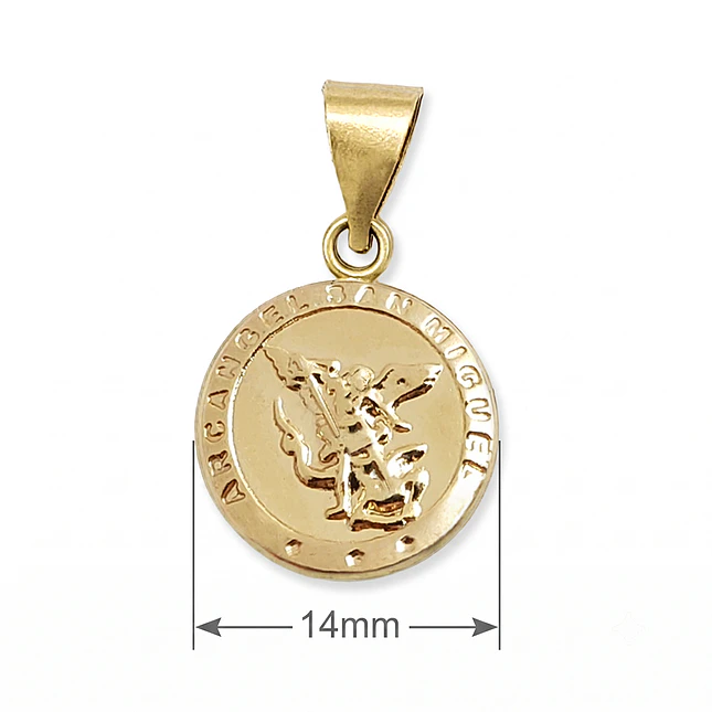 Dije Medalla San Miguel Arcángel Oro Laminado 18k 4