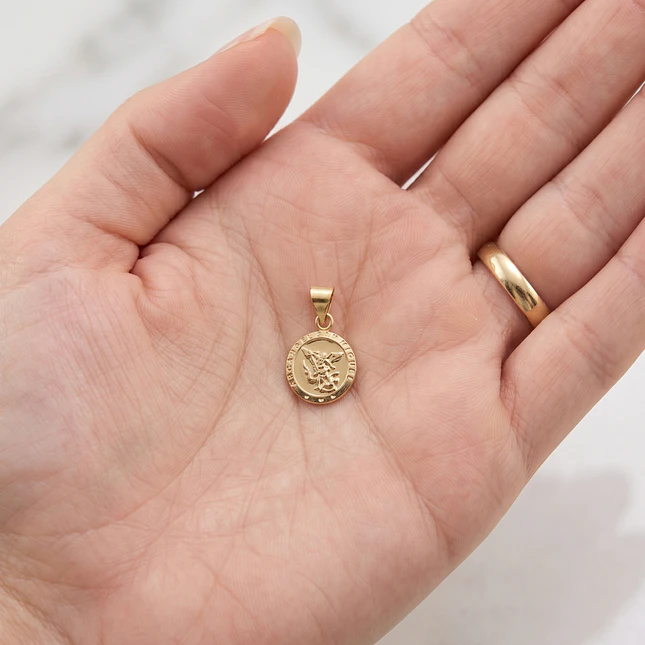 Dije Medalla San Miguel Arcángel Oro Laminado 18k 3