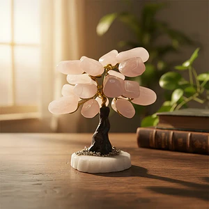Árbol de Piedra Cuarzo Rosado - Amor y Serenidad