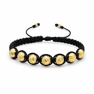 Pulsera Oro Laminado 18k Balines Diamantados 8mm