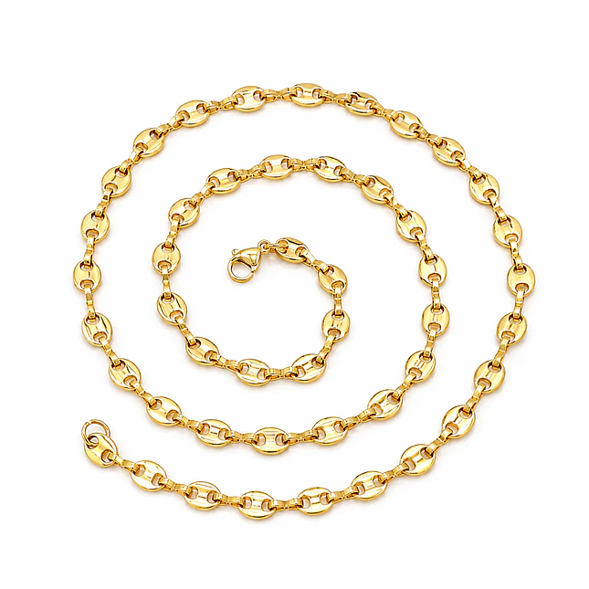 Cadena Eslabón Ovalado Acero Inoxidable Dorado 60cm 1
