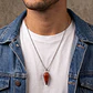 Collar Péndulo Piedra Jaspe Rojo con Cadena de Acero - Miniatura 2
