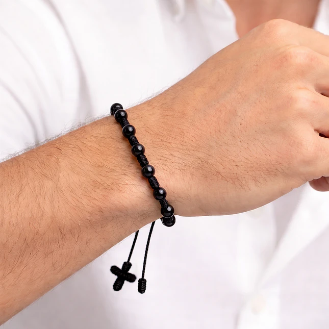Pulsera Denario Piedra Ónix Natural 6mm 3