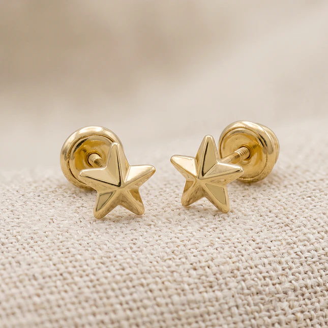 Topos Aretes Estrellas Oro Laminado 18k 2