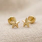 Topos Aretes Estrellas Oro Laminado 18k - Miniatura 2