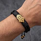 Pulsera Hamsa Mano de Fátima Cuero Trenzado Acero - Miniatura 2